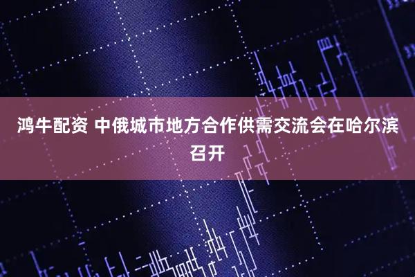 鸿牛配资 中俄城市地方合作供需交流会在哈尔滨召开