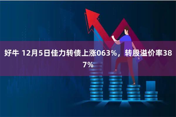 好牛 12月5日佳力转债上涨063%，转股溢价率387%